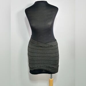 ICY Stretch Black and White Striped Bodycon Skirt Size Small